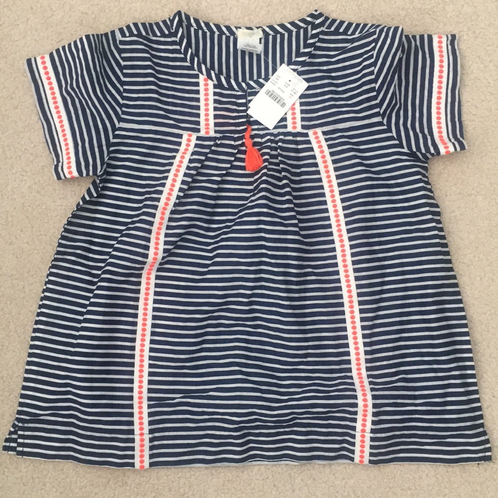 CrewCuts Navy with orange accent shirt